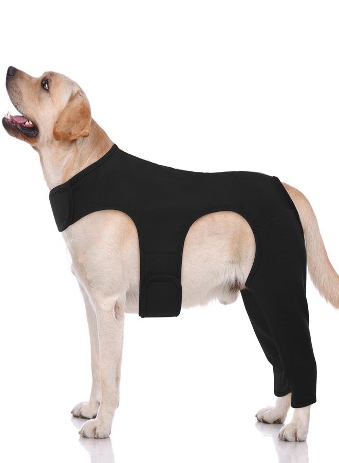 ROZKITCH Dog Pants to Prevent Licking for Rear Right Left Leg, Adjustable Pet Prevent Licking Wound Elbow Protector, Dog Cone Collar Alternative for Sprain ACL CCL Arthritis Joint Care Black M - Image 1